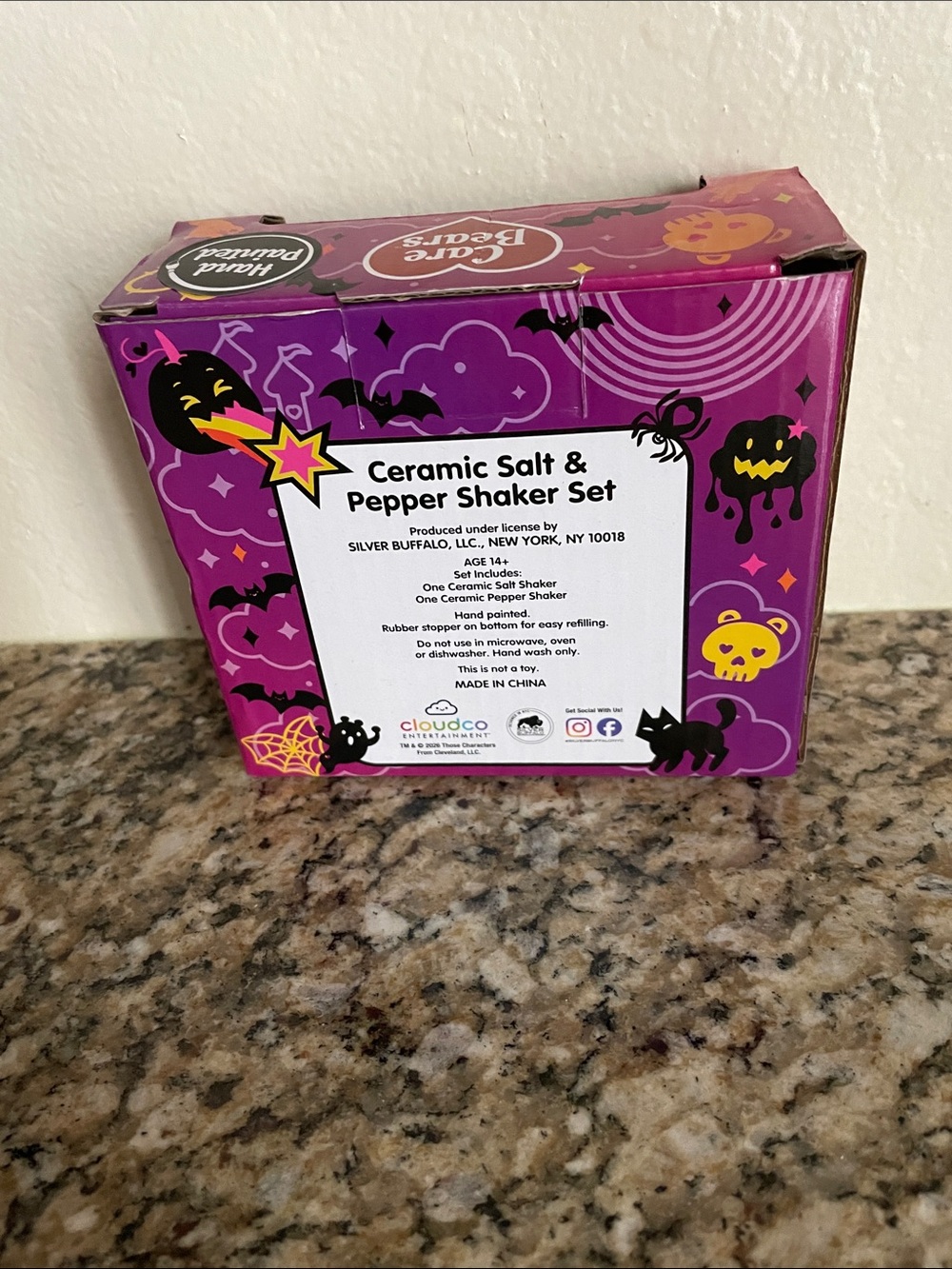 Care Bears Purple Halloween Ceramic Salt & Pepper Shaker Box - Picture 2 of 2